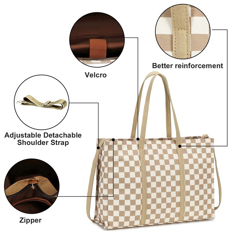 BTOOP Laptop Tote Bag for Women Work 15.6 inch Canvas Shoulder Bags Computer Messenger Purse Teacher Handbag Office Briefcase - Image 4